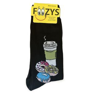 NWT Foozys Coffee and Donuts Crew Length Casual Socks Men's One Size